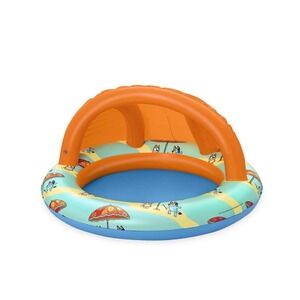 Bluey Shaded Baby Pool Inflatable Toddler Kiddie Pool with Sunshade 39" 96031E